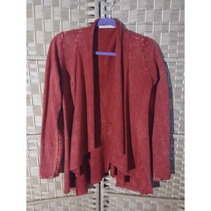 Testimony Los Angeles Women's Red Distressed Victorian Cardigan Jacket Sz XS